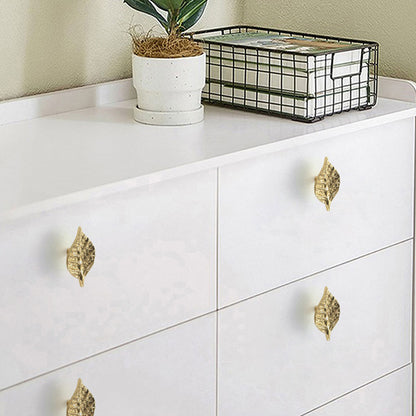 Gold Leaf Shape Metal Cabinet Handle for Drawers and Doors