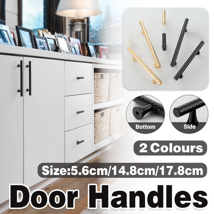 Knurled Metal Cabinet Handle in Black or Gold