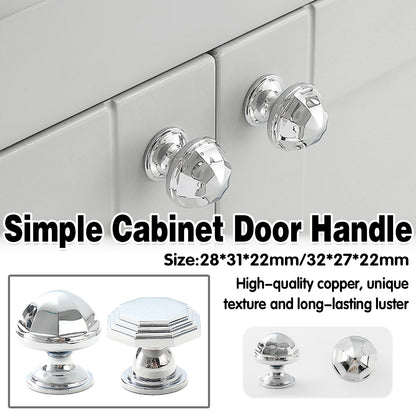 2 Styles Bright Silver Copper Cabinet Knob with Single Hole