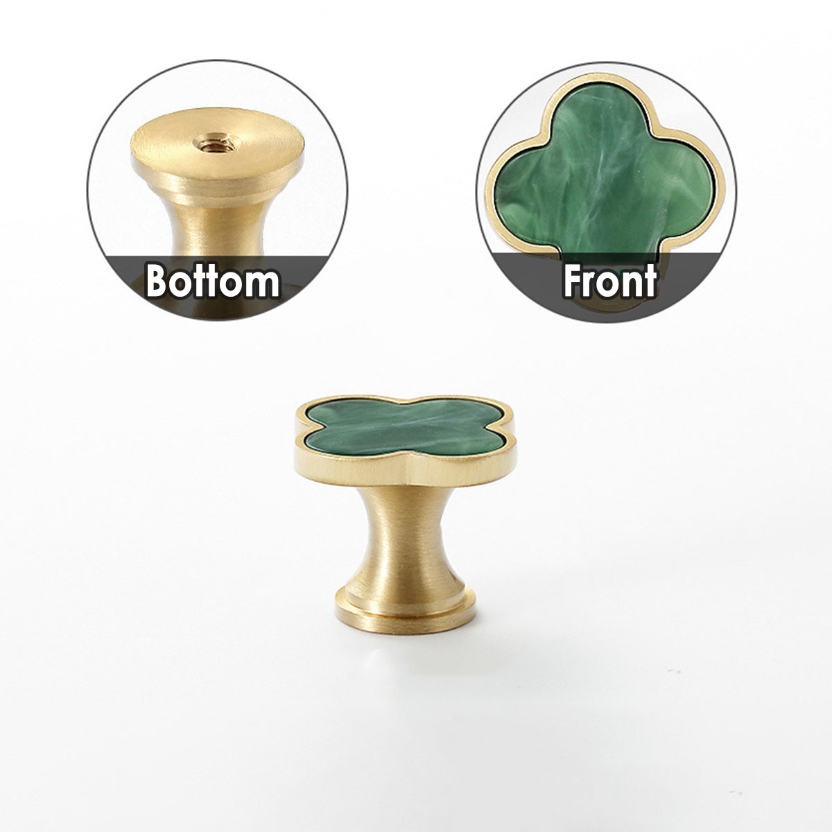 Four-Leaf Clover Cabinet Knob Single-Hole Design