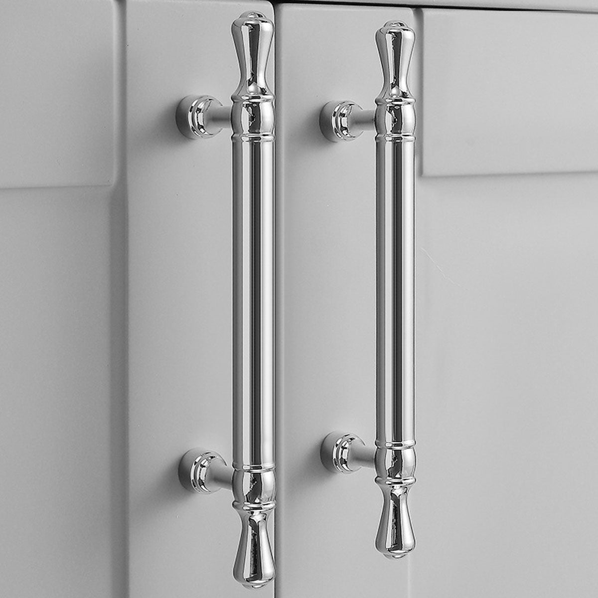 Bright Silver Brass Cupboard & Cabinet Door Pull & Knob Handle 96-256mm