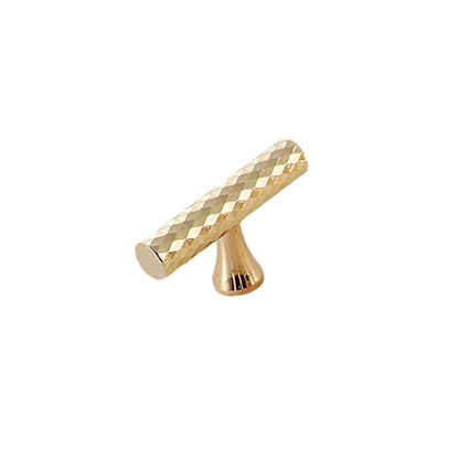 Knurled Metal Cabinet Handle in Black or Gold