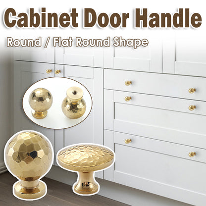 Solid Brass Hammered Cabinet Knob with Polished Finish