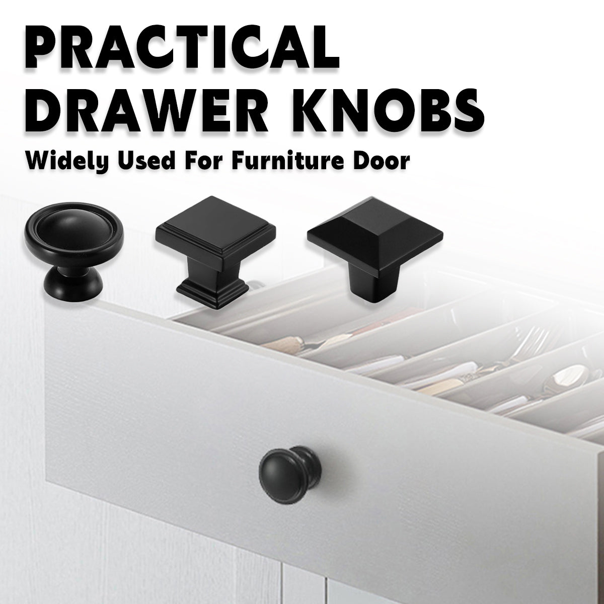 Black Copper Cabinet Handle Single-Hole Mount