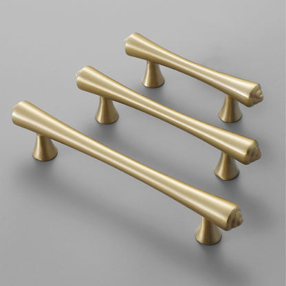 Gold Pure Copper Door Handle with 64, 96, 128mm Options