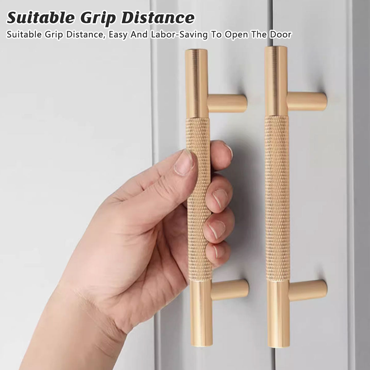Gold Knurled Brass Cupboard & Cabinet Door Pull Handle 96-320mm