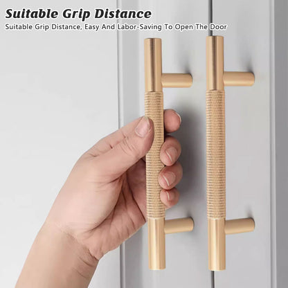 Gold Knurled Full Copper Cabinet Handle for Drawers