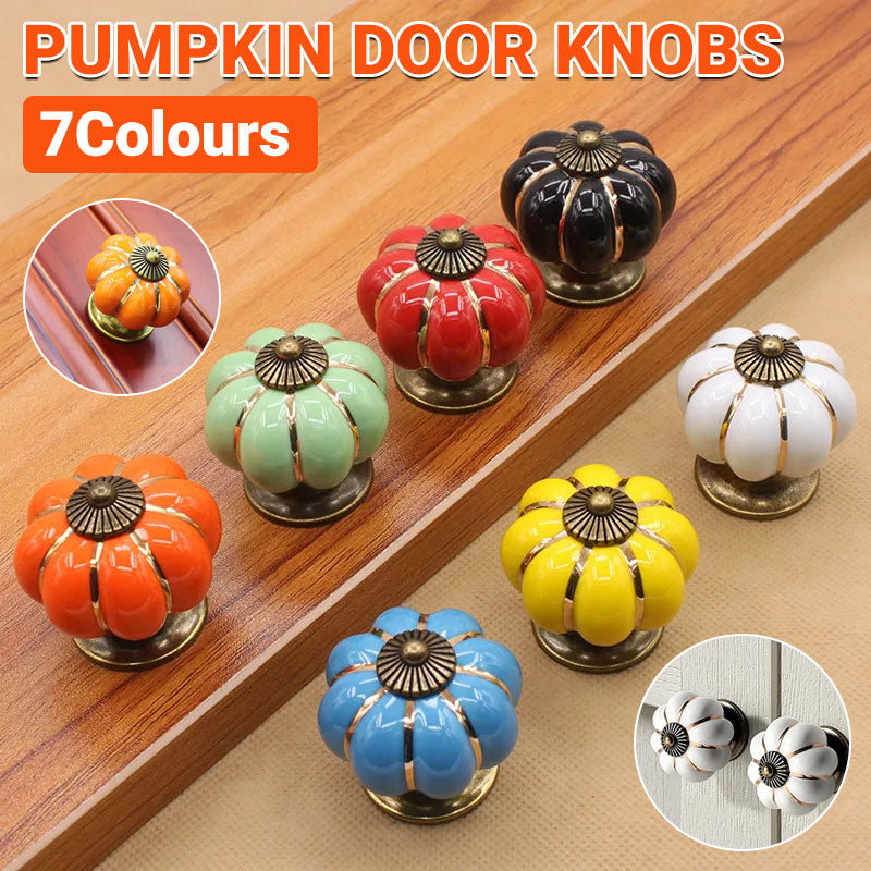 Black Vintage Ceramic Zinc Alloy Cabinet Pumpkin Knob