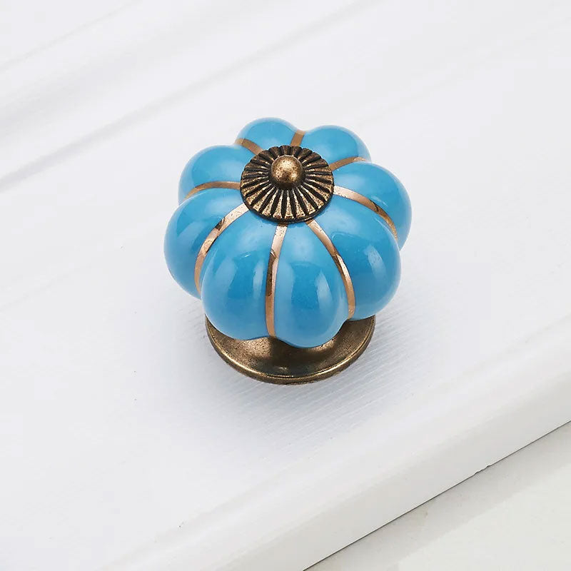 Vintage Ceramic Cabinet Pumpkin Knob - view 8