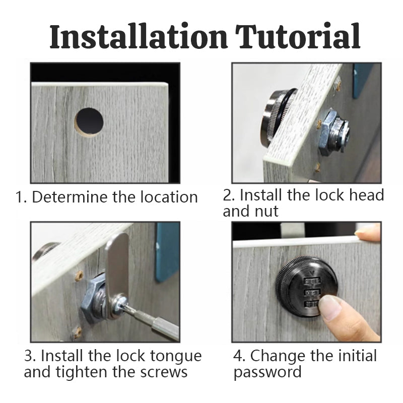 Black 3-Digit Combination Cam Lock for Cabinets and Mailboxes