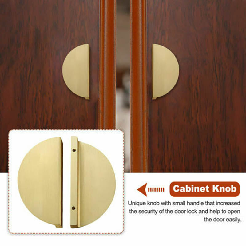 Semi Circle Cabinet Knob Door Pull - Copper