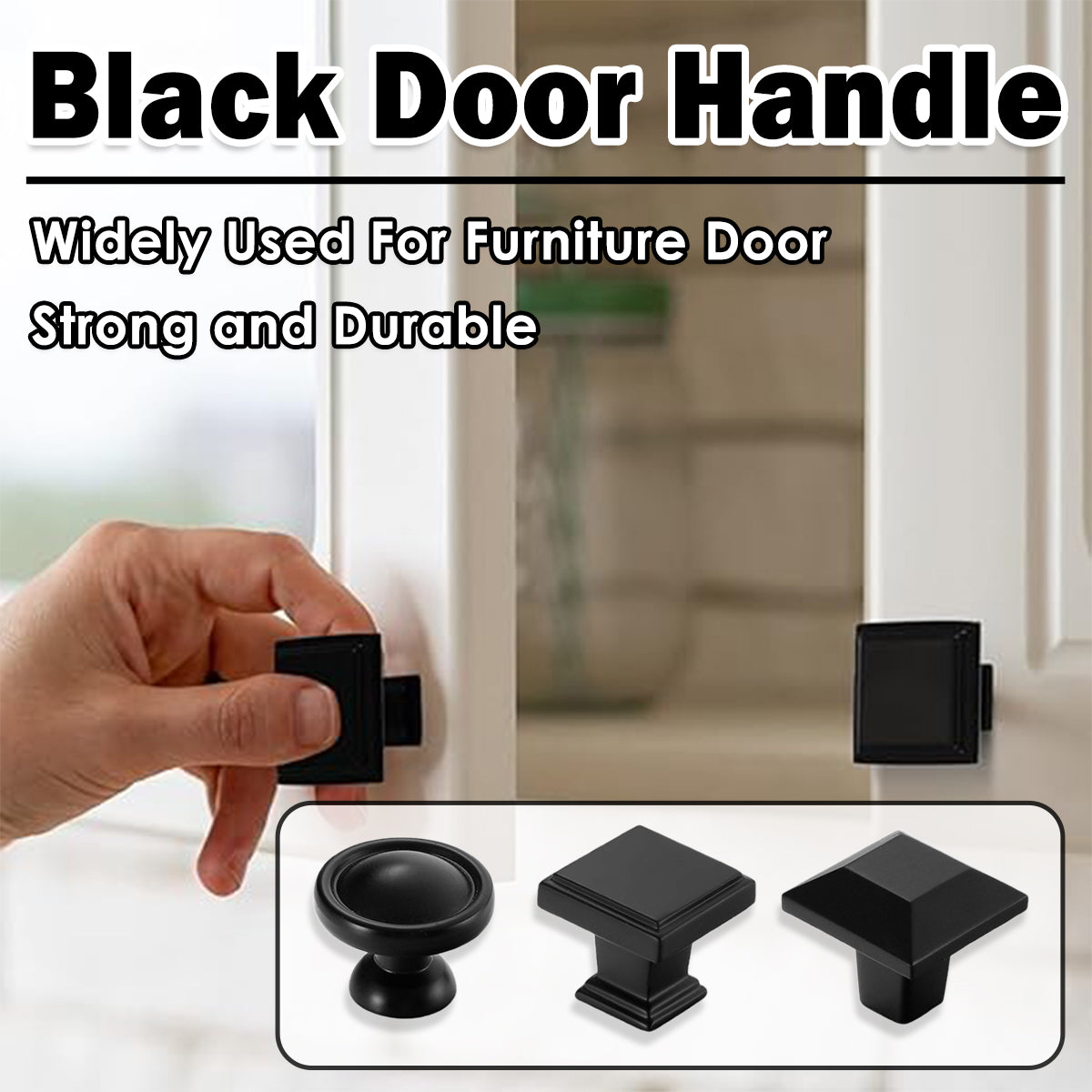 Black Copper Cabinet Handle Single-Hole Mount