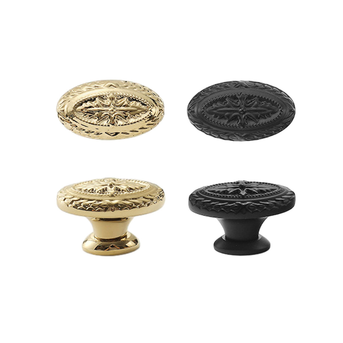 Oval Vintage Drawer Pull with Electroplated Finish