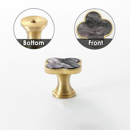 Four-Leaf Clover Cabinet Knob Single-Hole Design