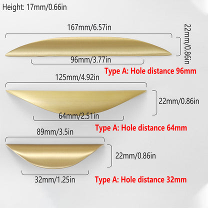 Multi-Size Pure Copper Cabinet Door Handle Electroplated