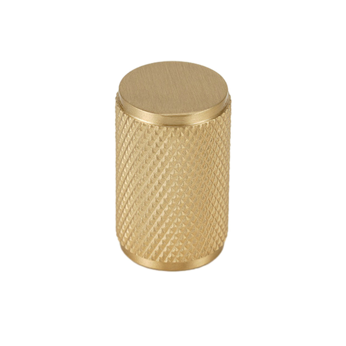 Brushed Brass Cupboard & Cabinet Door Cylinder Knob 20x32mm