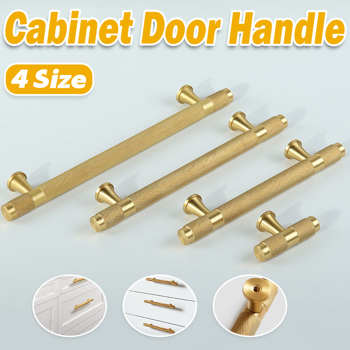 Copper Cabinet Handles with Textured Anti-Slip Grip