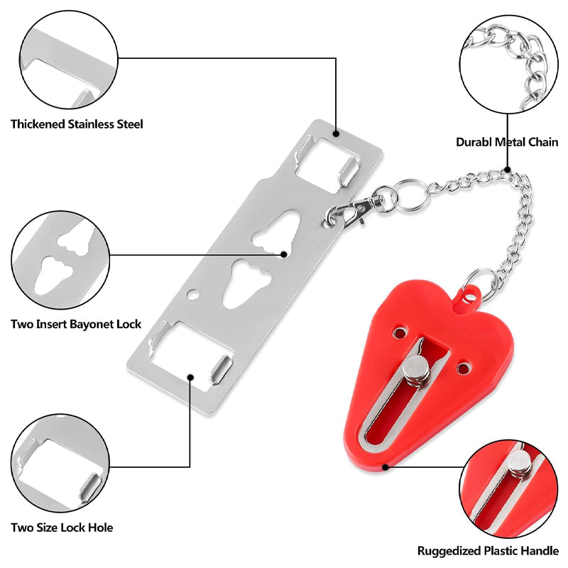 Stainless Steel Portable Door Lock for Travel Security