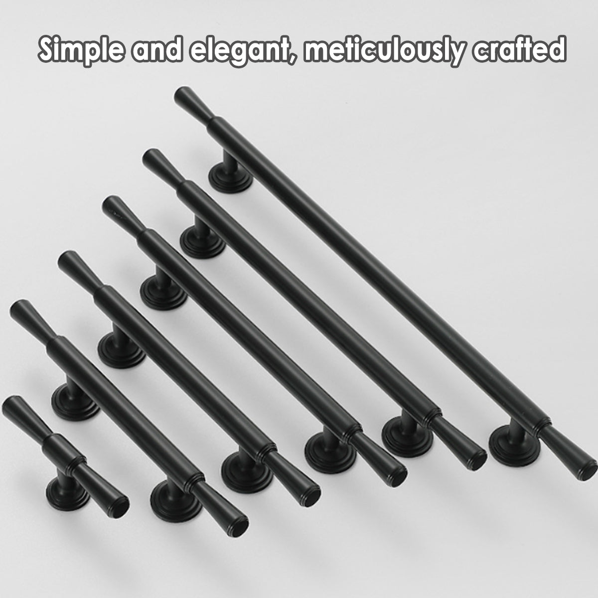 Black Cupboard & Cabinet Door Pull Handle 80-314mm