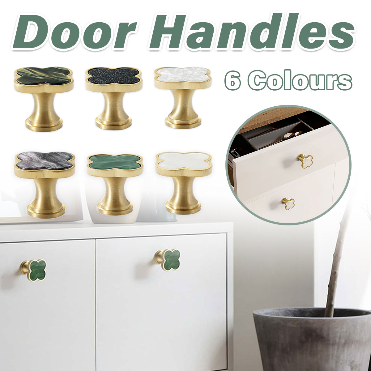 Four-Leaf Clover Cabinet Knob Single-Hole Design