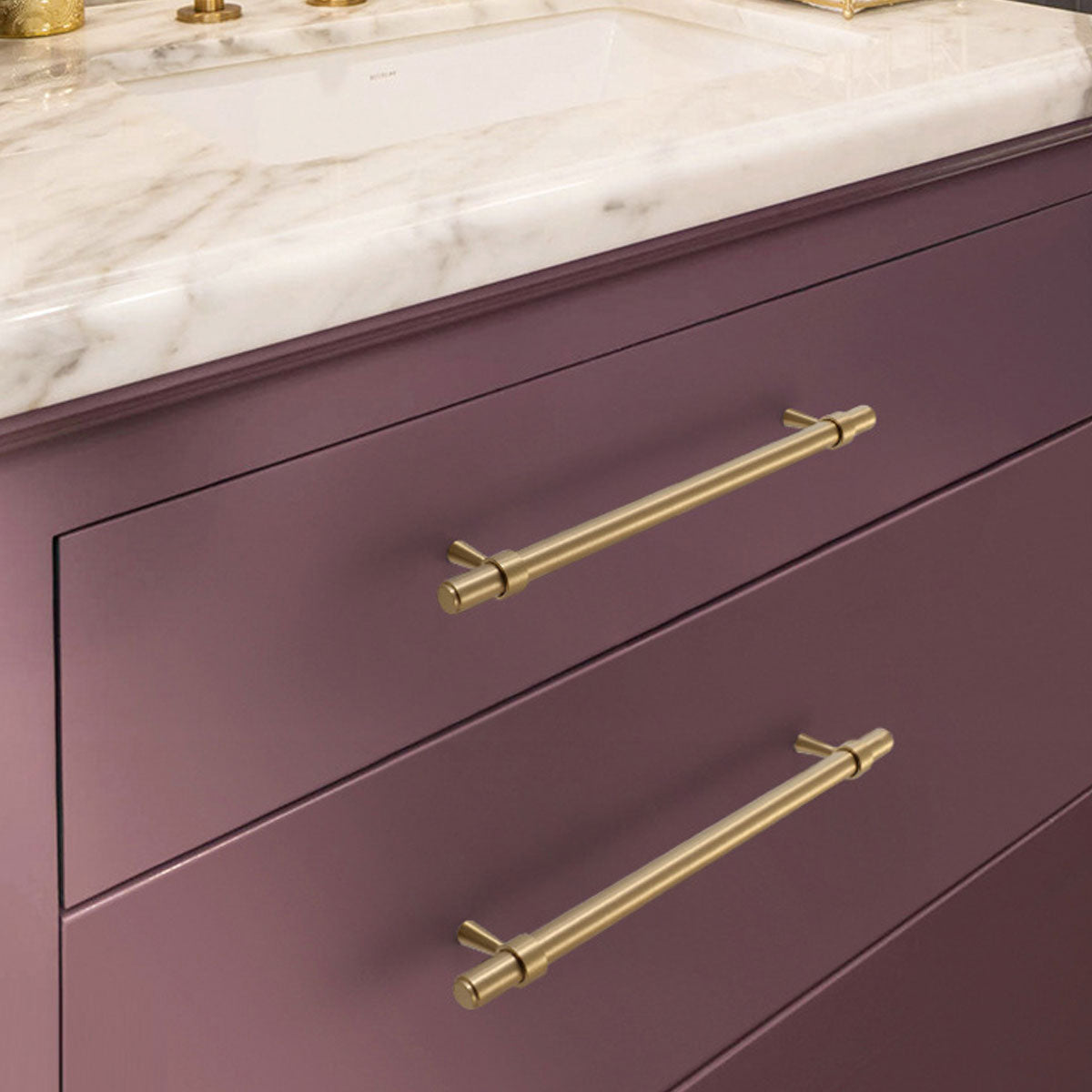 Pure Copper Cabinet Handles with Brushed Finish