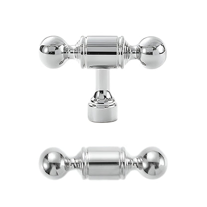 Silver Metal Cabinet Handle with Round Ball End, Polished