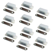 White Concealed Magnetic Cabinet Door Catch Set of 2