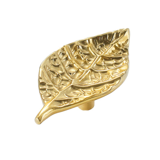 Gold Leaf Shape Metal Cabinet Handle for Drawers and Doors