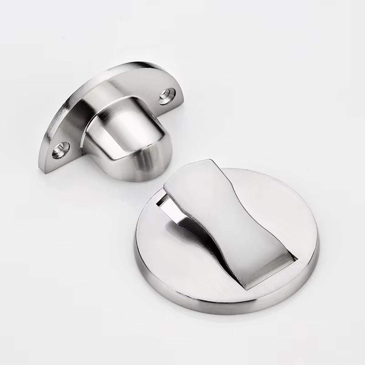 Stainless Steel 304 Wall/Floor-mounted Magnetic Door Stopper 60x60x30mm - Brushed Silver