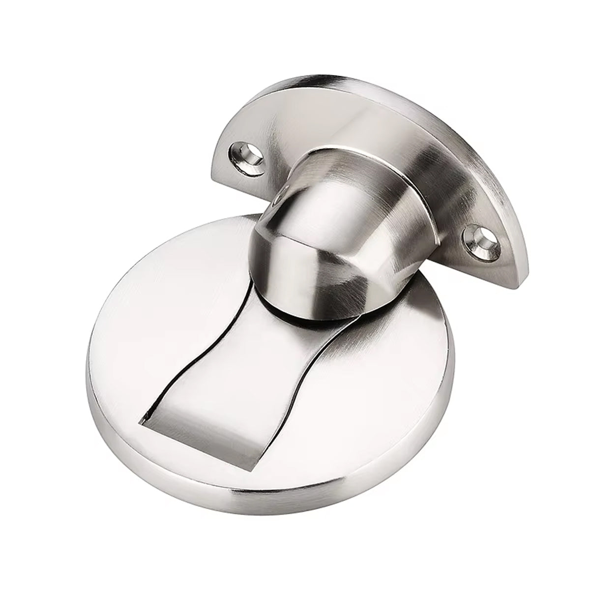 Stainless Steel 304 Wall/Floor-mounted Magnetic Door Stopper 60x60x30mm - Brushed Silver