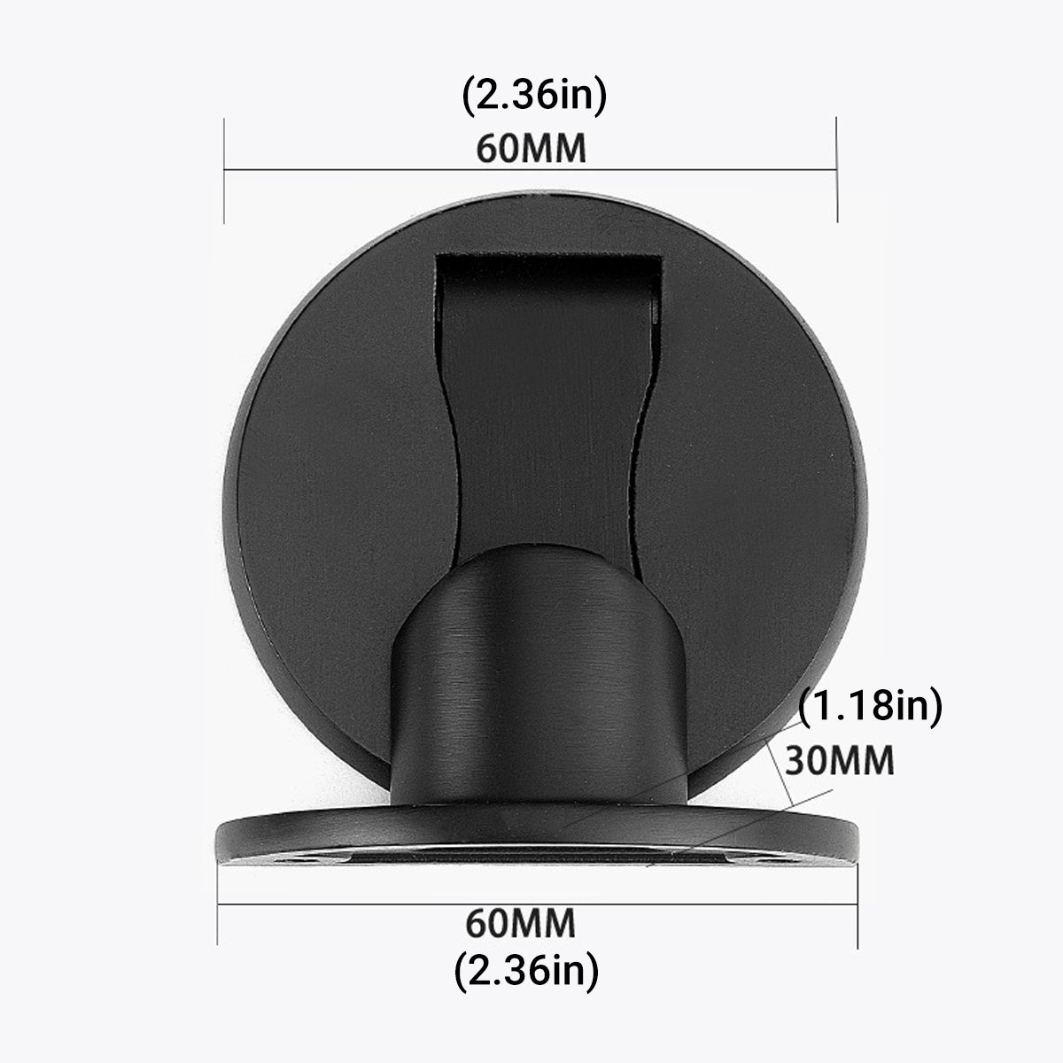 Stainless Steel 304 Wall/Floor-mounted Magnetic Door Stopper 60x60x30mm - Brushed Silver