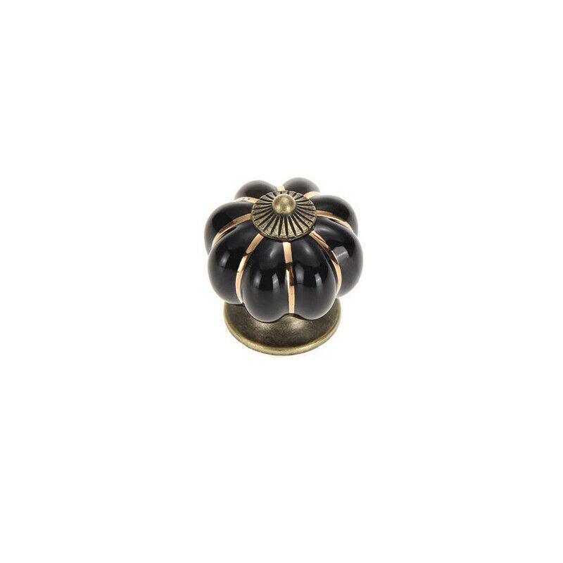 Black Vintage Ceramic Zinc Alloy Cabinet Pumpkin Knob
