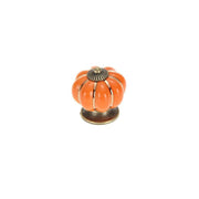 Orange Vintage Ceramic Zinc Alloy Cabinet Pumpkin Knob
