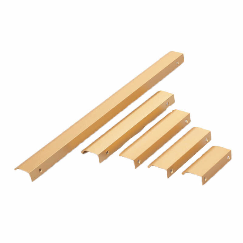 Rose Gold Brass Finish Aluminum Alloy Lip Pull Cabinet Handle