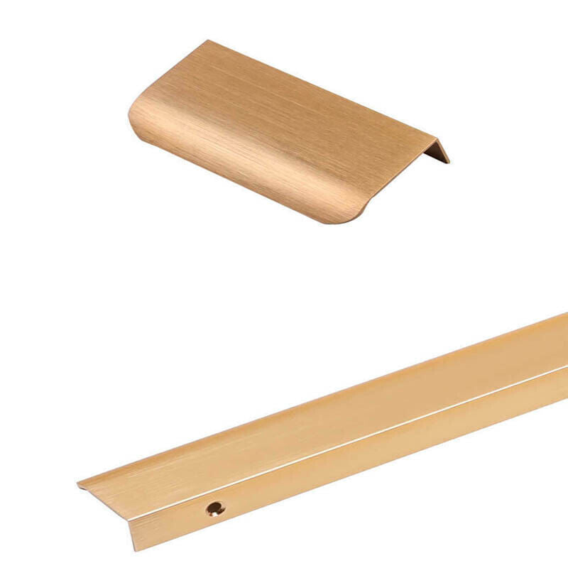 Rose Gold Brass Finish Aluminum Alloy Lip Pull Cabinet Handle