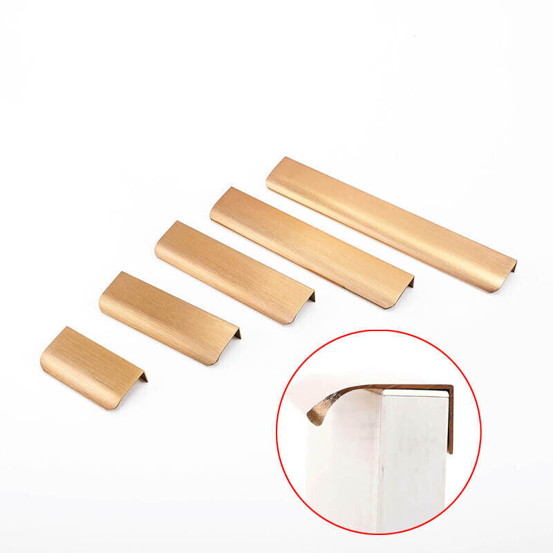 Rose Gold Brass Finish Aluminum Alloy Lip Pull Cabinet Handle