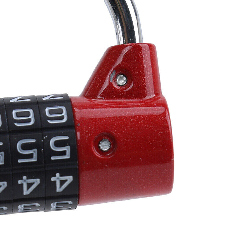 Red Coated Zinc Alloy 4-Digit Combination Padlock Wide Shackle