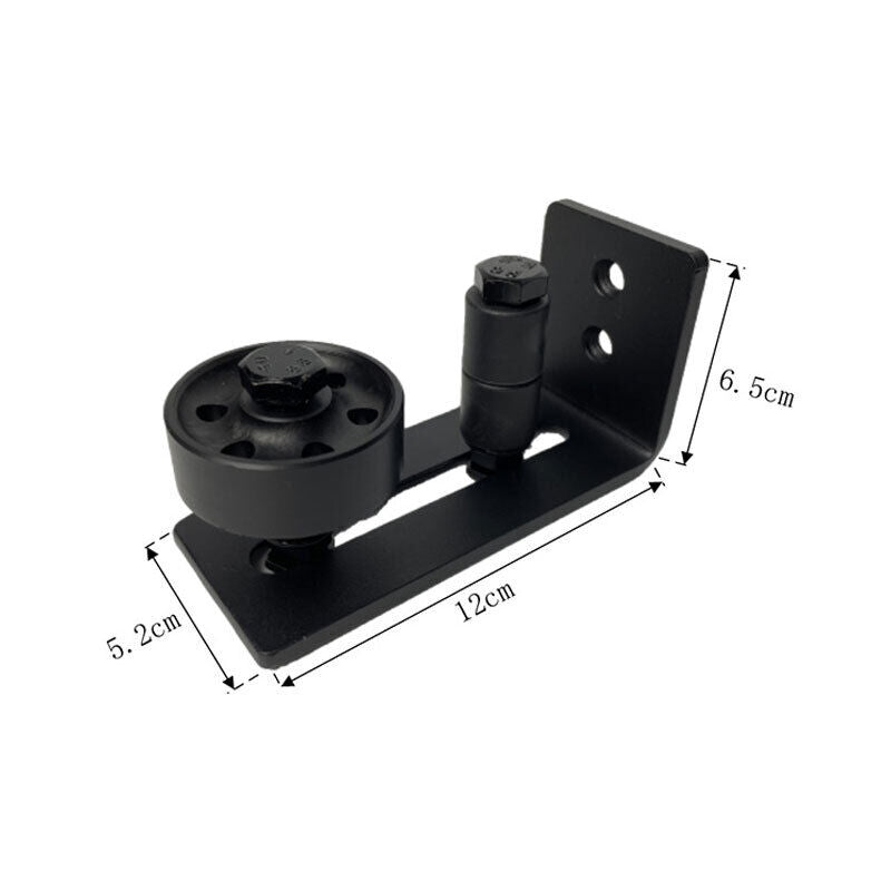 Black Matte Carbon Steel Barn Door Floor Guide Stay Roller