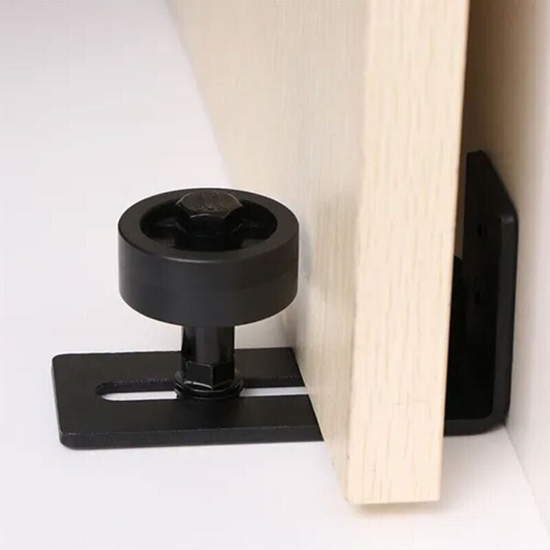 Black Matte Carbon Steel Barn Door Floor Guide Stay Roller