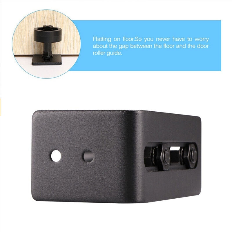 Black Matte Carbon Steel Barn Door Floor Guide Stay Roller