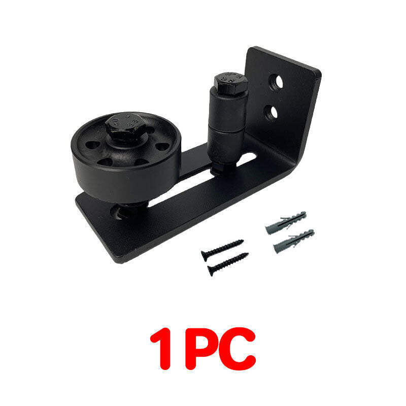 Black Matte Carbon Steel Barn Door Floor Guide Stay Roller