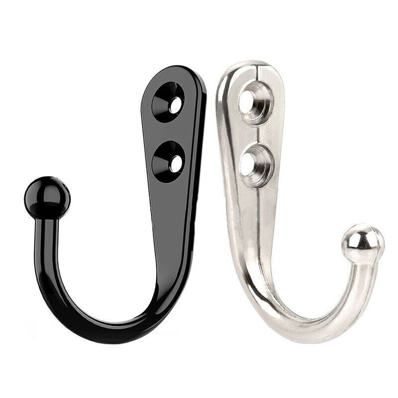 Black Finish Zinc Alloy Wall Hooks for Coats and Robes (10pcs)