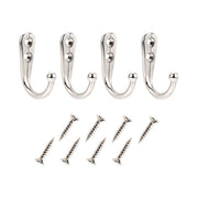 Silver Finish Zinc Alloy Wall Hooks for Coats and Robes (10pcs)