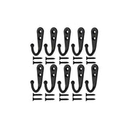 Black Finish Zinc Alloy Wall Hooks for Coats and Robes (10pcs)