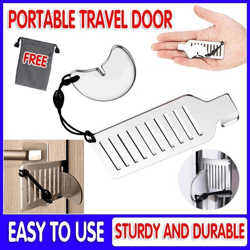 Portable Door Lock with Stainless Steel Bar