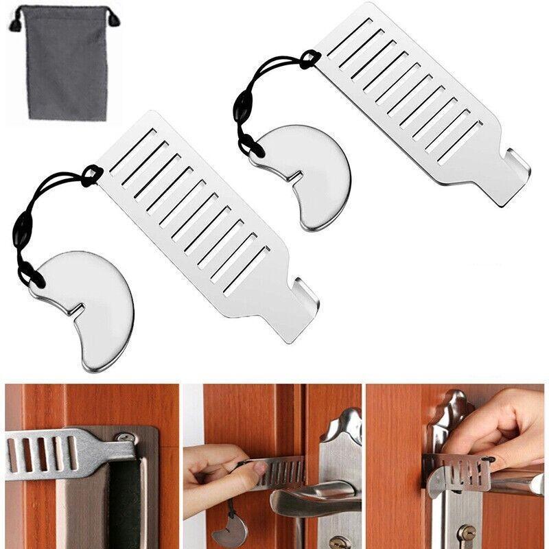 Portable Door Lock with Stainless Steel Bar
