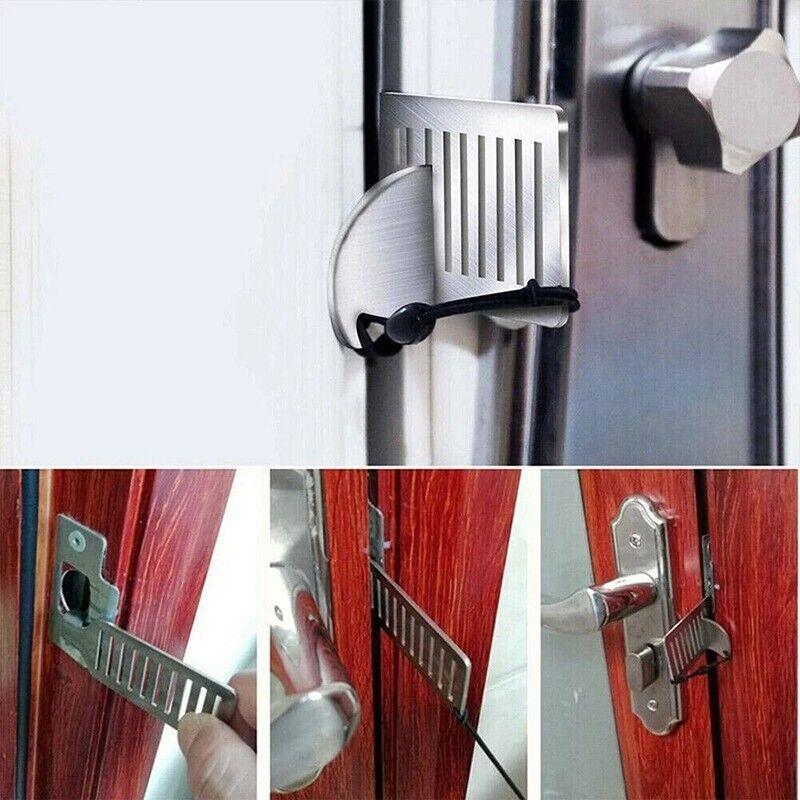 Portable Door Lock with Stainless Steel Bar