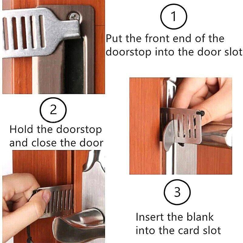 Portable Door Lock with Stainless Steel Bar