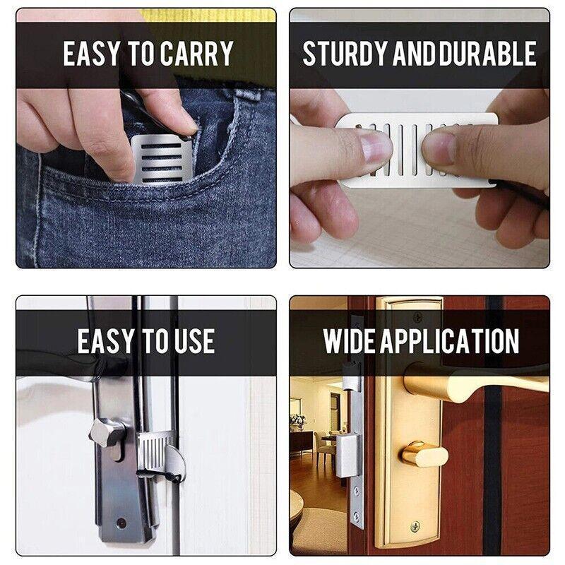 Portable Door Lock with Stainless Steel Bar