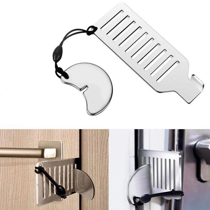 Portable Door Lock with Stainless Steel Bar